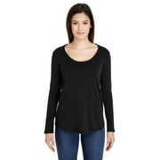 American Apparel Ladies' Long-Sleeve Ultra Wash T-Shirt Black XS