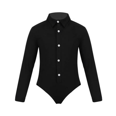 

DPOIS Kids Boys One-Piece Latin Jazz Dance Leotard Shirt Romper Jumpsuit