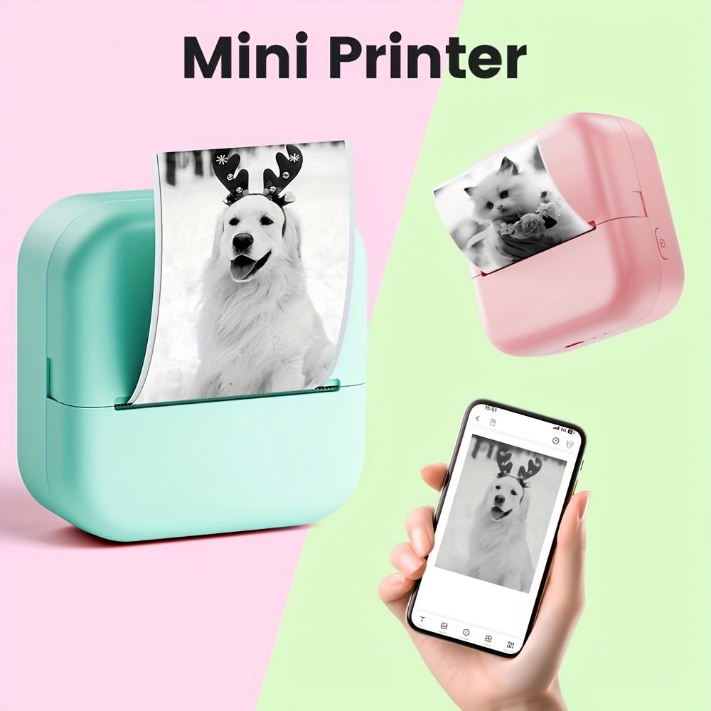 M02L Mini Thermal Printer: Wireless/USB Mobile Label Maker for Notes, Photos, Stickers, Journaling & DIY Crafts