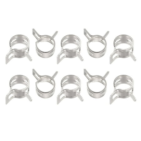 

Uxcell Spring Hose Clamp 65Mn Steel 10mm Low Pressure Air Clip Clamps Fuel Lines Vacuum Hoses Nickel Plated 50 Pack