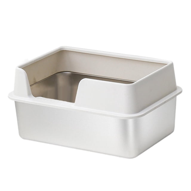Bandeja de arena Yuyangstore para gatos Acero inoxidable 50 cm x 35 cm x 25 cm