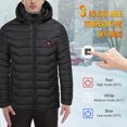 thumbnail image 2 of Chaqueta térmica para hombre con capucha desmontable Chaqueta térmica de invierno para exteriores co yeacher XXXXL, 2 of 7
