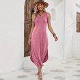 thumbnail image 4 of Women's Casual Tank Maxi Dress, Sleeveless Crewneck Summer Long Sundress with Side Slit, Comfy Loose Fit A-Line Beach Dress, 4 of 8