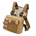 thumbnail image 1 of Bolsa de pecho con múltiples bolsillos, bolsa frontal tipo riñonera, chaleco, bolsa de pecho Caqui, 1 of 9