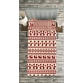 thumbnail image 3 of Ambesonne Nordic Quilted Bedspread Set 2 Pcs, Cat Pattern Pixel Art, Twin Size, Beige Ruby, 3 of 3
