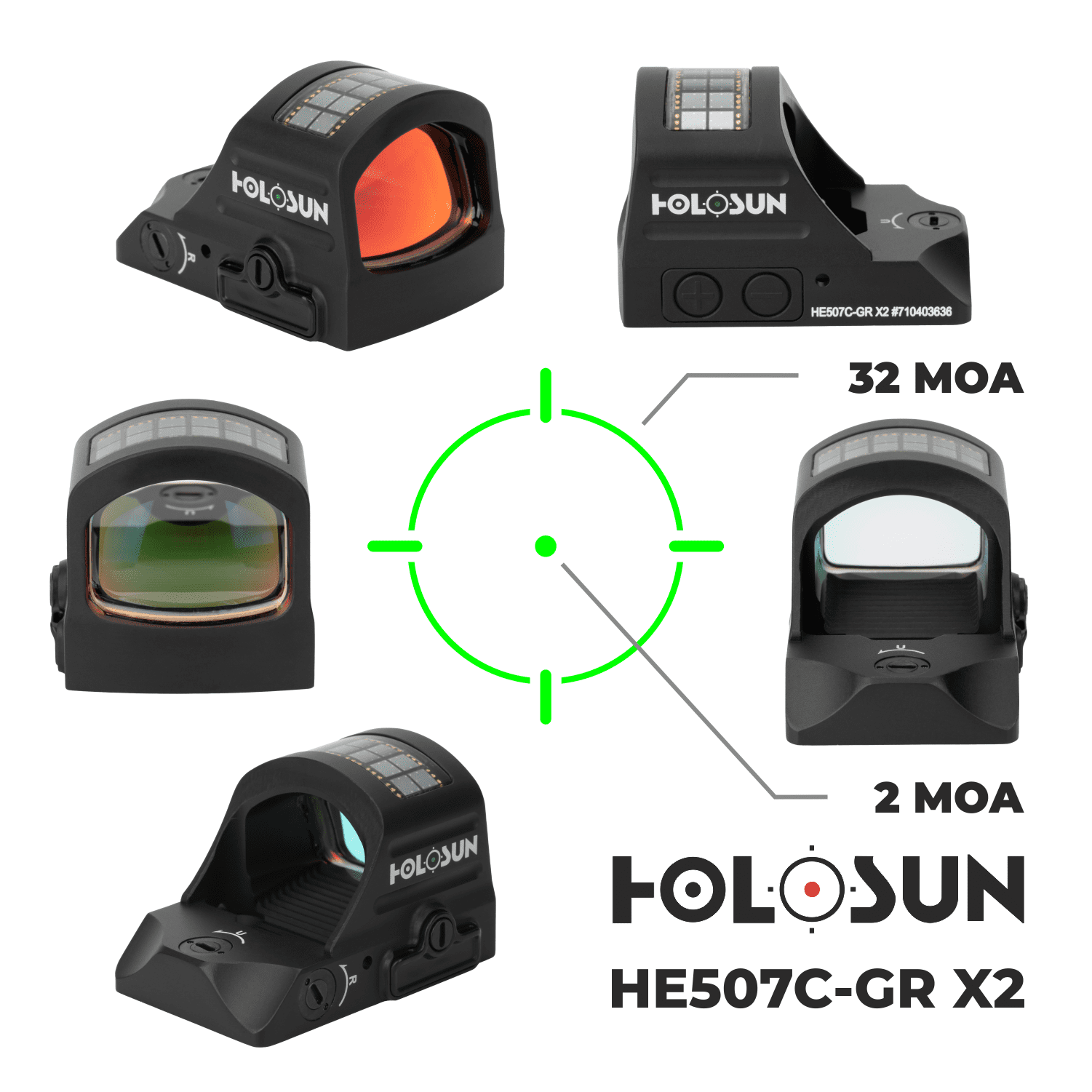 Holosun HE507C-GR-X2 Elite Green Dot with Lens Cleaning Pen and Extra Battery and Lens Cleaning Cloth Bundle