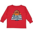 thumbnail image 3 of Inktastic I'd Rather Be Playing Basketball Boys or Girls Long Sleeve Toddler T-Shirt, 3 of 5