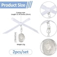 thumbnail image 2 of 1Set Brass Locket Pendants with Plastic Beads and Satin Ribbon Platinum 70mm 2pcs/set, 2 of 7