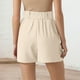 thumbnail image 2 of Pantalones cortos de cintura alta para mujer - Abertura lateral, bolsillos - Informal de negocios - Espalda elástica, cierre con cremallera - Tallas S-XXL, 2 of 6