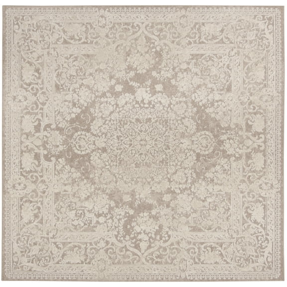 SAFAVIEH Reflection Sophia Traditional Area Rug, Beige/Cream, 3' x 3' Square