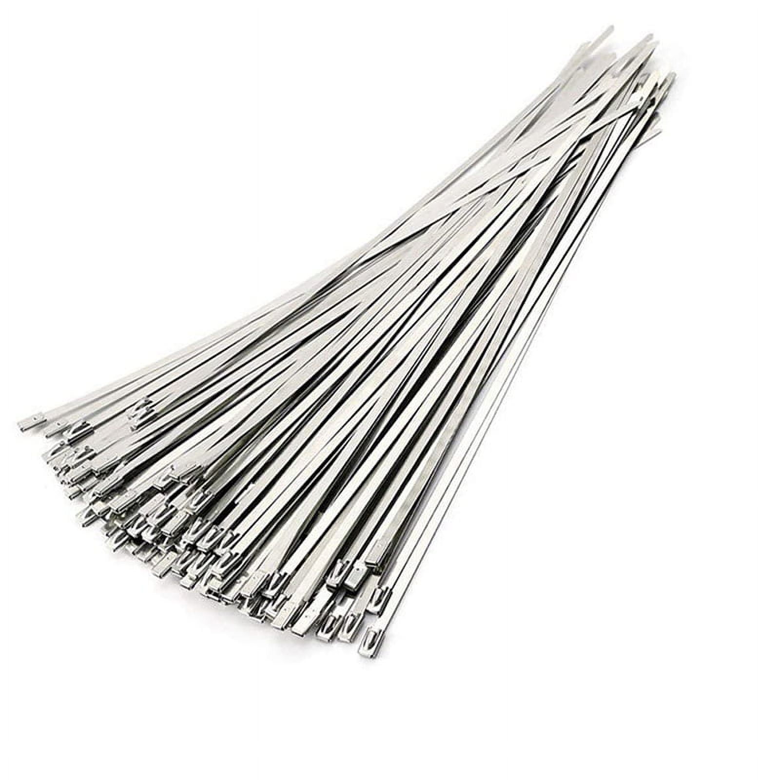 Deeaataa 4.6 x200mm Heavy Duty Stainless Steel Self-Locking Cable Ties 100 Piece
