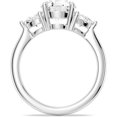 thumbnail image 4 of MSBLUE 3 Carat Three Stone Moissanite Engagement Ring, D Color VVS1 Round Cut Center Triangular Side Stones, S925 Sterling Silver, Rhodium Plated Finish, 4 of 7