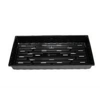 SUNPACK 10" x 20" Heavy Duty Plastic Seed Starting Tray, Black, 2.5" - Lined with Drainage Holes for Excess Water, Ideal for Greenhouses or Indoor Gardening