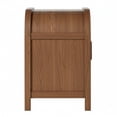 thumbnail image 3 of Walker Edison Modern Curved Wood 2 Drawer Nightstand, Medium Brown Oak, 3 of 14