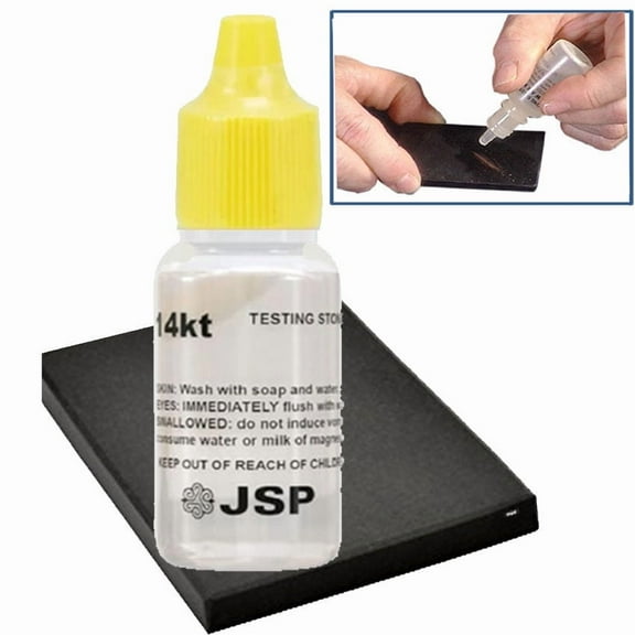 Fresh 10k Gold Acid Testing Solution & Scratch Test Stone 2"x1-1/2" Kit USA