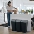 thumbnail image 5 of GLAD Link & Sort 12 Gallon Waste and Recycle Center Plastic Bin for Trash, Recycling, Compost with CLOROX Odor Protection and Swing Top and Lift-up Lids - 3 PC, 5 of 8