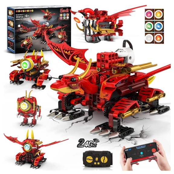 Robot dragón 5 en 1 de juguete de construcción HOGOKIDS con 354 piezas para niños de 8 a 12 años