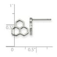 thumbnail image 2 of Stainless Steel Polished Honeycomb Post Earrings 9.93x10.02mm Wide Stud Earring for Women, 2 of 2