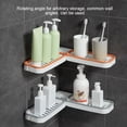 thumbnail image 2 of Corner Storage Rack Wall Mounted Self-stick Shower Shelf 180° Rotatable Bathroom Holder  Gray, 2 of 4