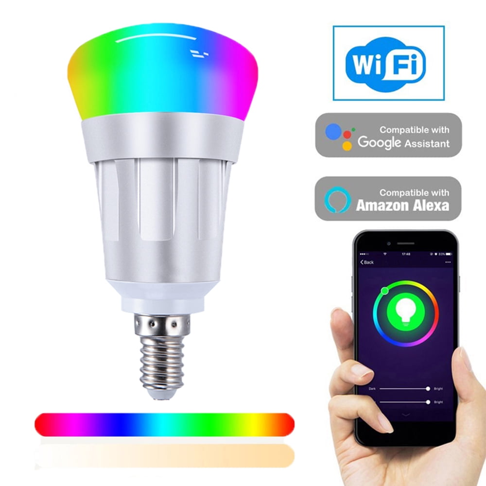1//2//4PCS GU10 LED Smart Wifi Light Bulb Lamp Warm Cool White RGB APP Control