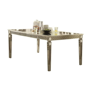 Acme Kacela Glam Mirrored Dining Table in Champagne