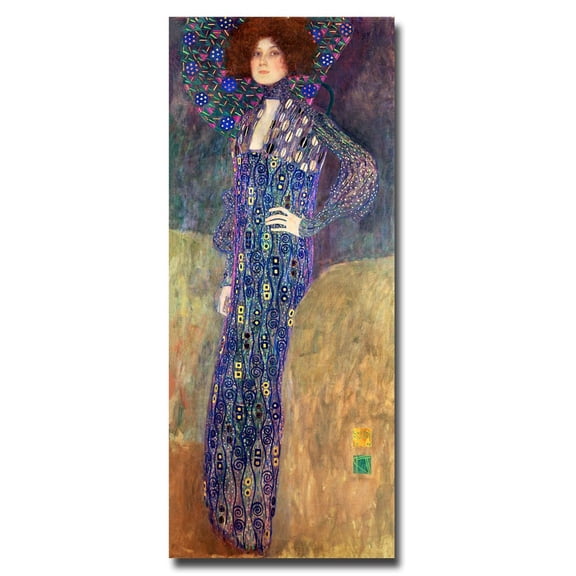 Trademark Fine Art Gustav Klimt Emilie Floege Canvas Wall Art - 10x24