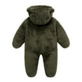 thumbnail image 3 of GYRATEDREAM Baby Boy Girl Fleece Hooded Romper Snowsuit Winter Warm Clothes Coat Infant Jumpsuit Bear Ear Outfits for Newborn Infant, 0-3M, 3 of 8