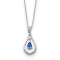 thumbnail image 1 of Sterling Silver Dec. CZ Stone Never Forget Tear 18in Birthstone Necklace 18 Inch, 1 of 3