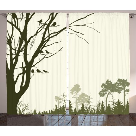 Apartment Decor Curtains 2 Panels Set Nature Theme The Panorama