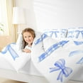 thumbnail image 4 of Feelyou Blue Cartoon Kids Bedding Comforter Set, Kawaii Ribbon Bowknot Twin Comforter Sets, Princess Bow-tie Theme Reversible Bedding Set, Ultra Soft Home Decor, 2pcs, 4 of 8
