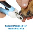 thumbnail image 3 of Flexzion Dog Cat Nail Clipper and Trimmer, Pet Toe Claw Scissor Grooming Tool with Stainless Steel Blades File Easy Grip Handle Safety Guard Avoid Overcutting for Small Medium Large Breed Puppy, Blue, 3 of 7