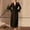 Black, variant on Womens Long Lace Robe Elegant V-Neck Mesh Sleeve Bathrobe Sleepwear Fashion Flared Cuffs Belted Nightgowns White M