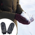 thumbnail image 4 of Manoplas de invierno cálidas, cómodas y gruesas, para hombre y mujer, ligeras, para clima frío, de plumón. Negro, 4 of 5