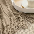 thumbnail image 5 of Wovilon Blanket Soft Knitted Blanket Fringed Blanket Sofa Blanket Sleeping Blanket 176x127cm, 5 of 6