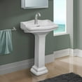 thumbnail image 2 of Fine Fixtures Roosevelt Pedestal Sink - 18 Inch Vitreous China Ceramic Pedestal Sink - Single Faucet Hole Sink in White, 2 of 5