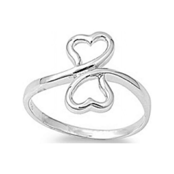 925 Sterling Silver Destined Hearts Ring Size 5