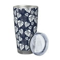 thumbnail image 2 of Vsdgher White Leaves 20 Oz Stainless Steel Vacuum Insulated, Travel Mug Coffee Cup for Home, Office, Outdoor Works Great for Ice Drinks and Hot Beverage -Without Straw, 2 of 8