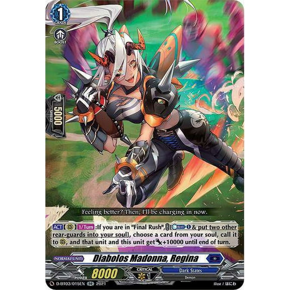 Cardfight Vanguard Advance of Intertwined Stars Double Rare Diabolos Madonna, Regina D-BT03/015