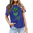 thumbnail image 1 of Prolriy T-Shirt de la Saint-Patrick pour Femmes, Imprimé Verre de Vin, Col Rond, Manches Courtes, T-Shirt pour Femmes, Hauts Bleus TTTG, 1 of 4