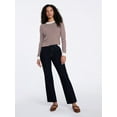 thumbnail image 5 of Time and Tru Women's Stripe Pointelle Rib Sweater with Long Sleeves, Lightweight, Sizes XS-XXXL, 5 of 6