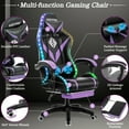 thumbnail image 6 of HOFFREE Gaming Chair with Massage and LED RGB Lights Ergonomic Computer Chair with Footrest High Back Video Game Chair with Adjustable Lumbar Support Linkage Armrest for Home Office, 6 of 10