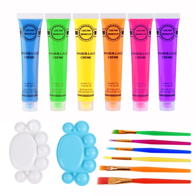 Maquillaje de Halloween para festivales de baile y fiestas Rave Arte facial y corporal con brillo neón
