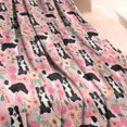 thumbnail image 3 of Pink Border Collie Dog and Flower Floral Blanket,Comfortable Soft Flannel Throw Blanket,All Season,Warm Lightweight Blankets for Sofa Bed Couch Living Room Chair,60"x80"(150x200cm), 3 of 4