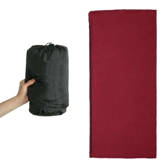 Unique Bargains Sleeping Bag Liner Single Sleeping Bag for Camping Travel Hotels Hostels Red 70.87"x31.50"