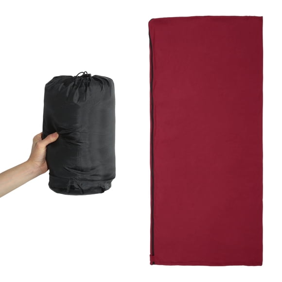 Saco de dormir único forro de saco de dormir individual para camping, viajes, hoteles, albergues, rojo 70.87"x31.50"