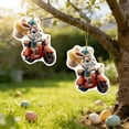 thumbnail image 5 of AURIGATE Easter Acrylic Flat Hanging Ornament, Bunny Riding Horse/Motorcycle Design, Festive Decor for Home Party Tree, 5 of 7
