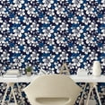thumbnail image 2 of Ambesonne Floral Inspiration Peel & Stick Wallpaper for Home, Garden at Night, 13"x36", Dark Sky Blue Blue White, 2 of 5