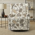 thumbnail image 3 of UIXE Swivel Rocker Recliner Chair, Manual Nursery Glider Recliner, Floral Fabric Wingback Accent Chair with Adjustable Backrest & Footrest for Small Spaces Living Room Bedroom, Plants Beige, 3 of 8