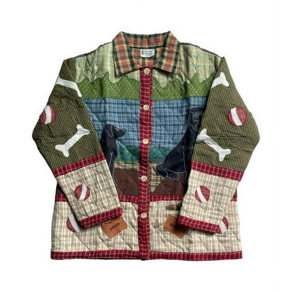 Patchmagic by Patchmagic Black Lab Motif Quilted Jacket, Men's