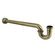 Kingston Brass CC9243 1-1/4" (or 1-1/2") x 1-1/2" P-Trap with Box Flange, 24" Length, 18 Gauge, Antique Brass